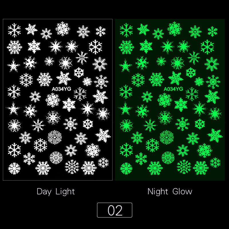 Glow-in-the-Dark Halloween Nail Stickers — Self-Adhesive (Luminous)