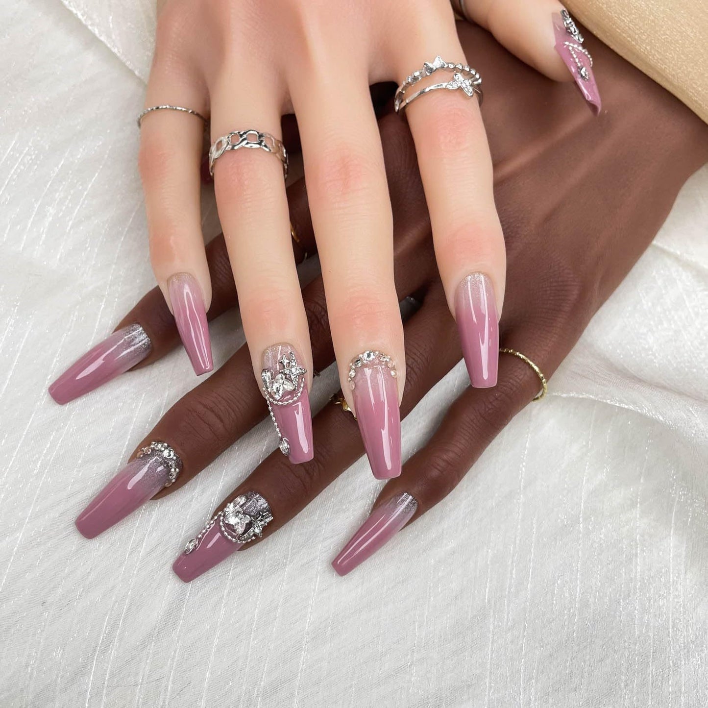 Lavender Luster — Handmade Gel Press-On Nail Set (Gloss 3D)