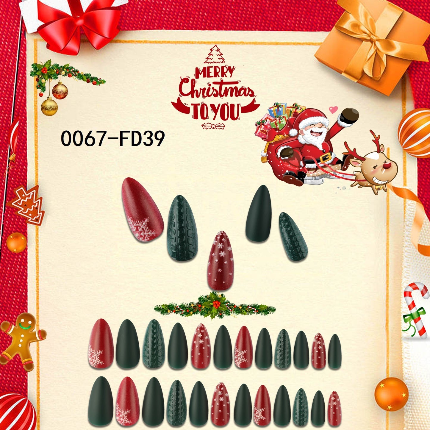 Christmas Nail Tips – Holiday Press-On Set