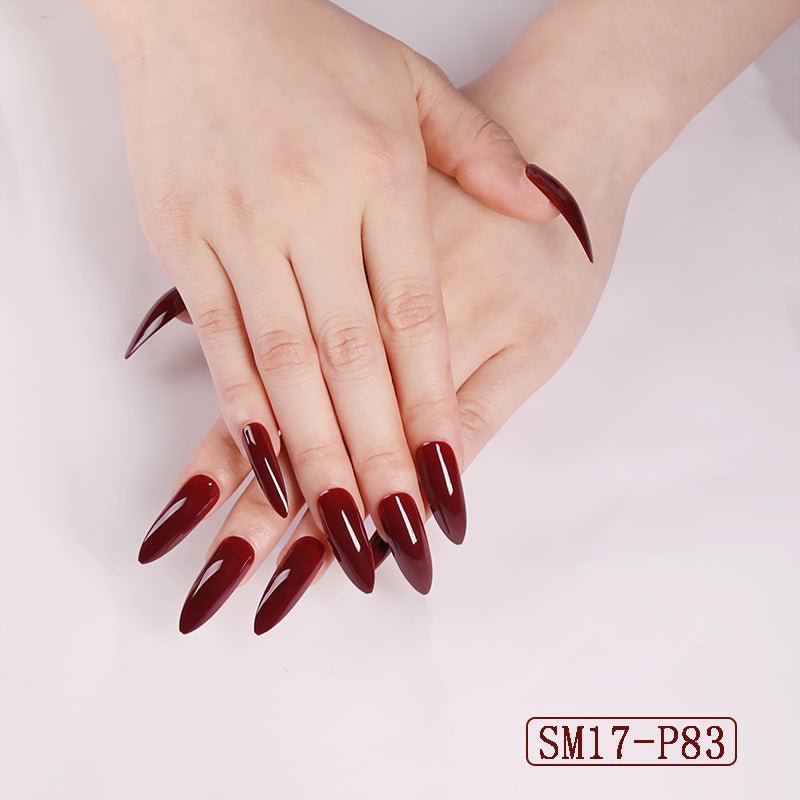 Solid Color — Long Almond Press-On Gel Nails
