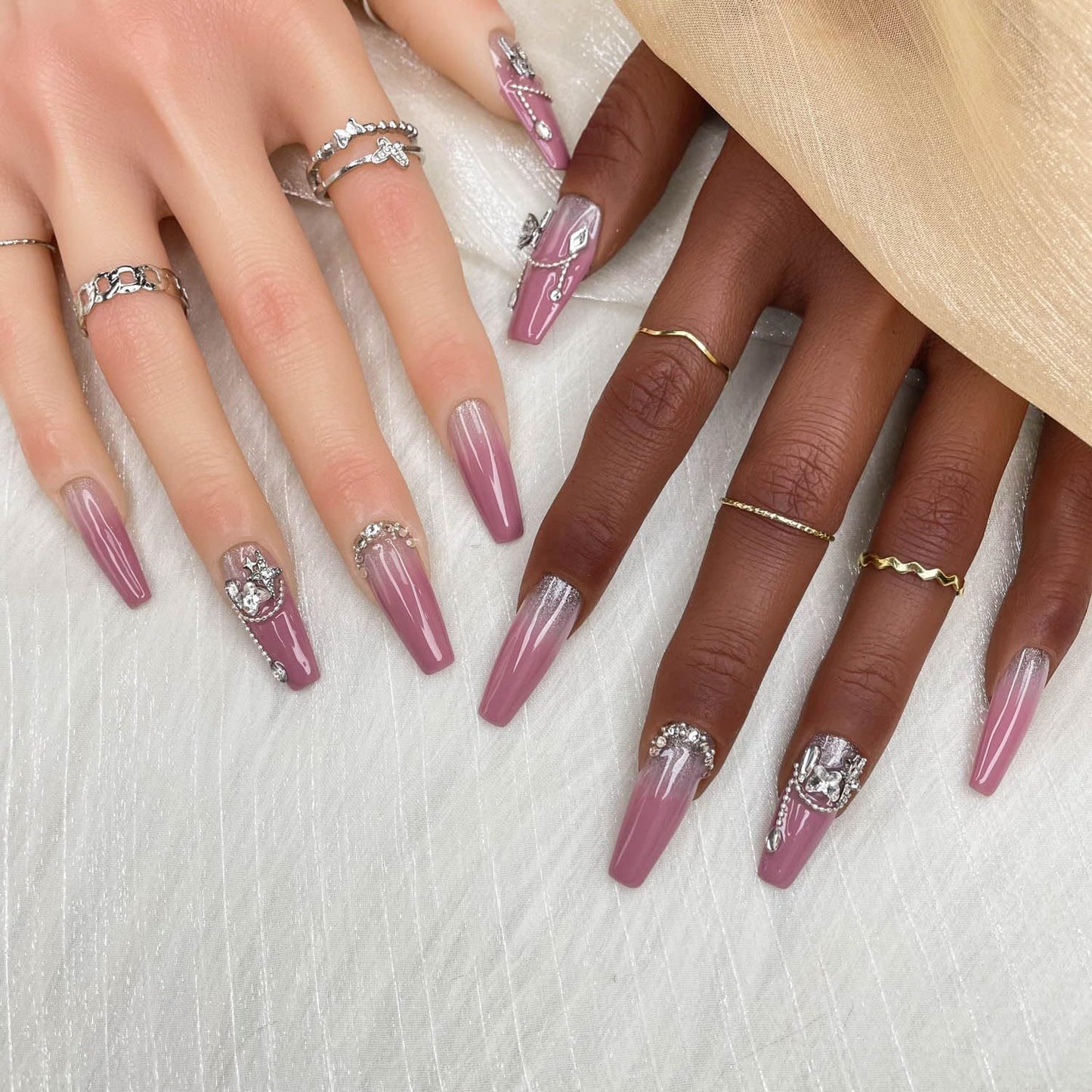 Lavender Luster — Handmade Gel Press-On Nail Set (Gloss 3D)