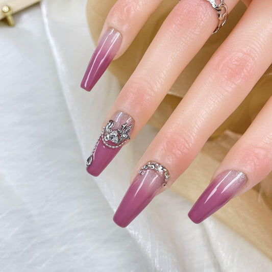 Lavender Luster — Handmade Gel Press-On Nail Set (Gloss 3D)