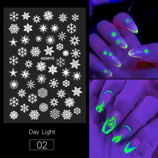 Glow-in-the-Dark Halloween Nail Stickers — Self-Adhesive (Luminous)