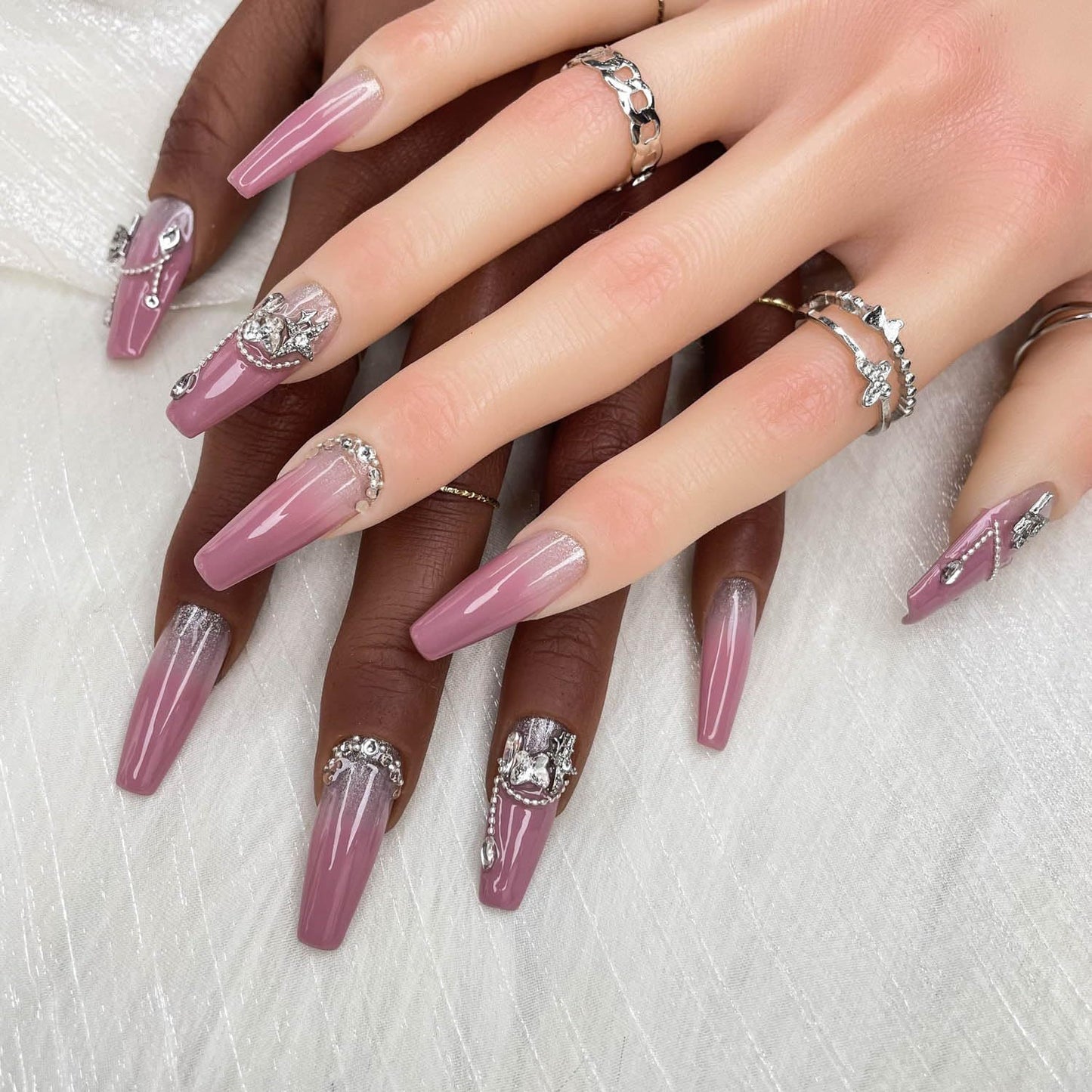 Lavender Luster — Handmade Gel Press-On Nail Set (Gloss 3D)